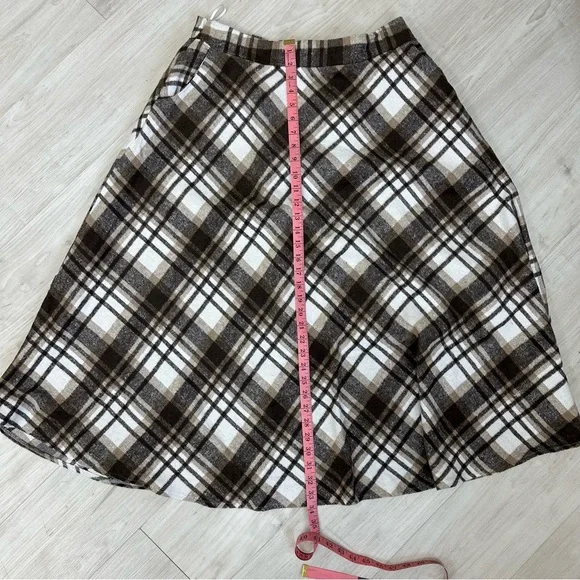 IDEALSANXUN Plaid Long Wool A-Line Skirt - Picture 9 of 9